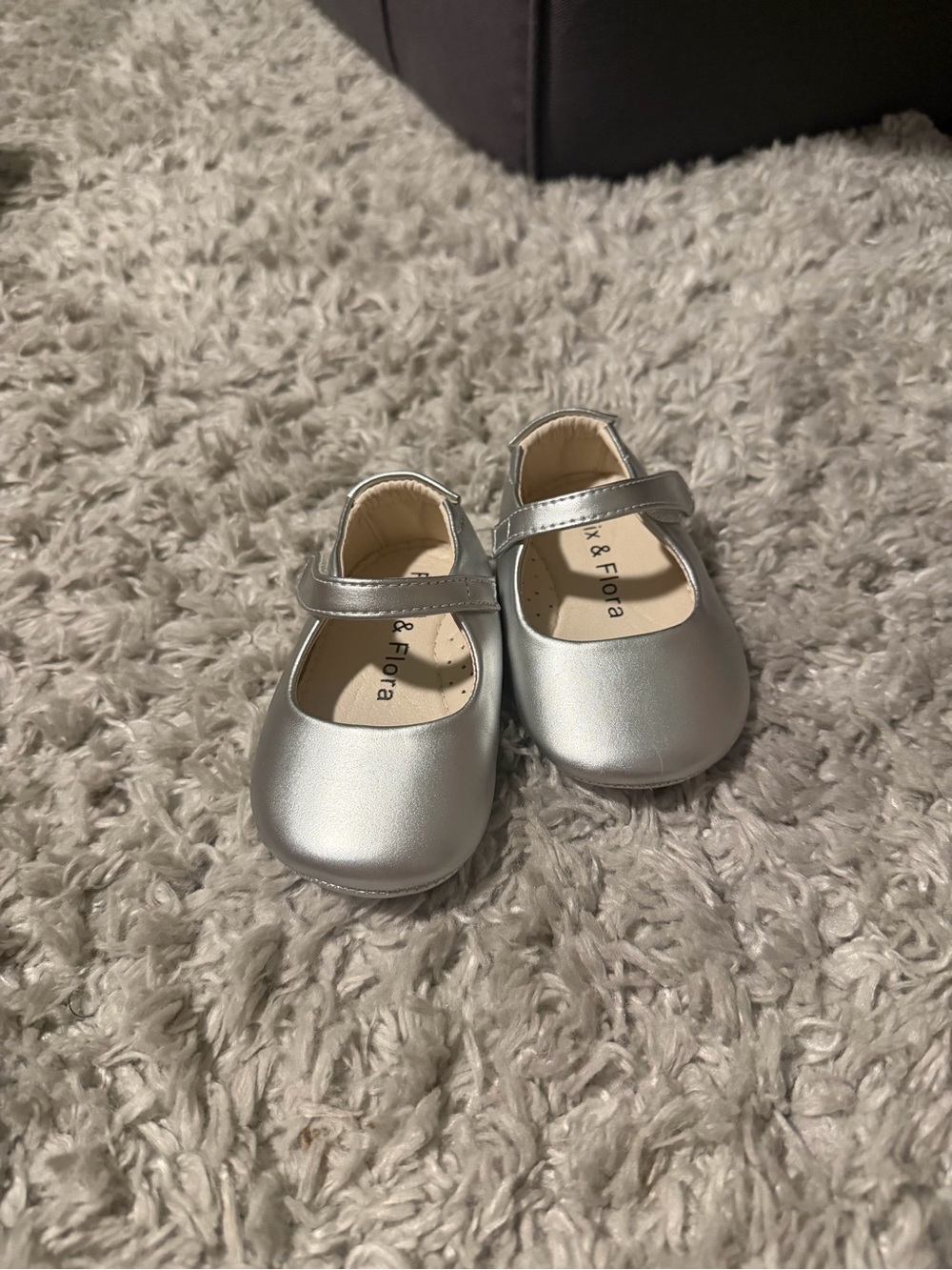 Silver Mary Jane Baby Shoes -